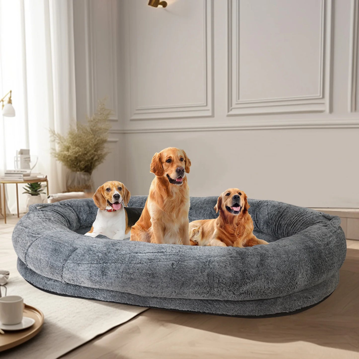 Human Size Dog Bed with Detachable Cover and Blanket - 170CM